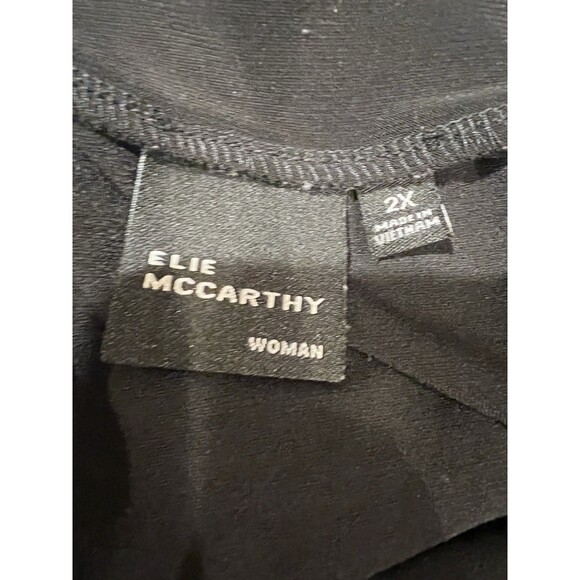 Elie McCarthy Womens Top Black White Buttondown Geometric Blouse Plus-size 2X - Picture 5 of 7